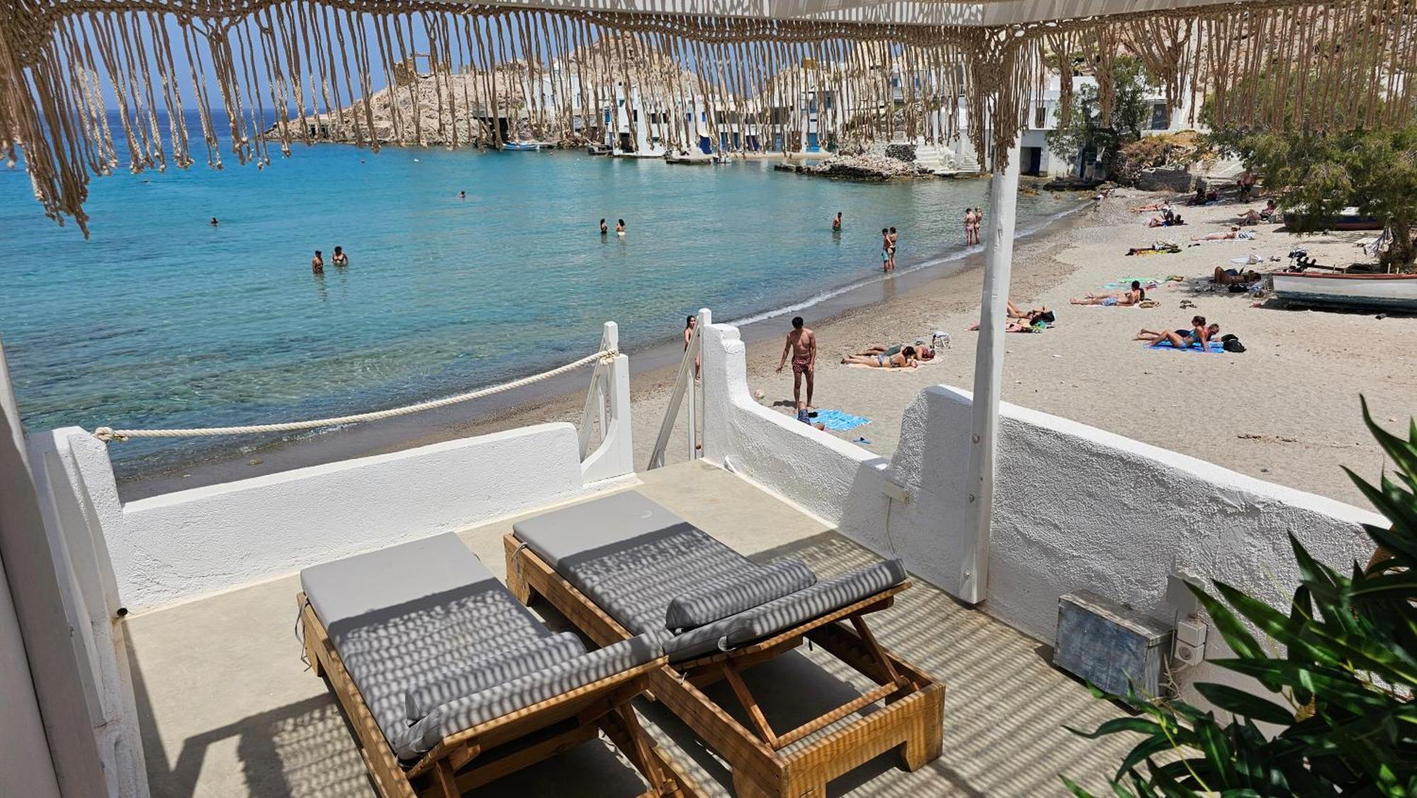 Blu Intenso Boathouse Firopotamos Bagian luar foto